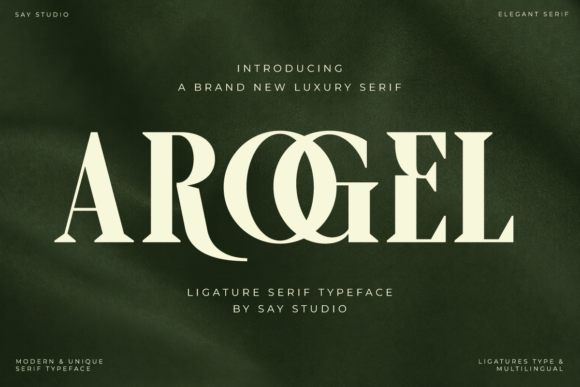 Arogel luxurious serif fonts for premium product packaging