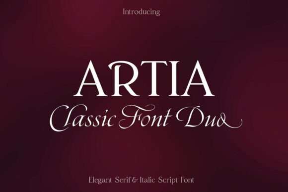 Artia Duo vintage serif duo fonts for branding