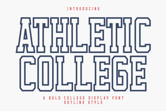 Athletic College Outline display fonts for posters