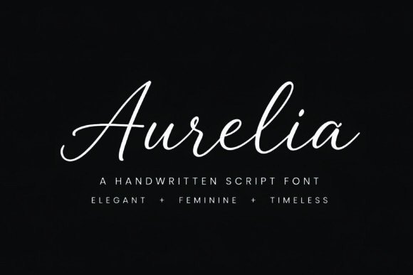 Aurelia signature script fonts for fashion magazine spreads