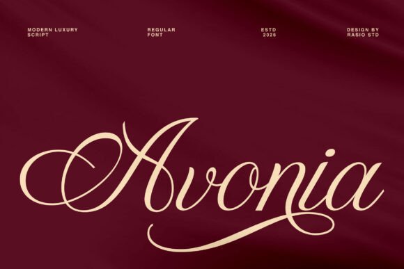 Avonia modern script fonts for beauty brand packaging