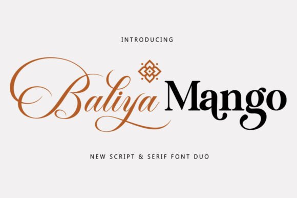 Baliya Mangon serif and script duo fonts for branding