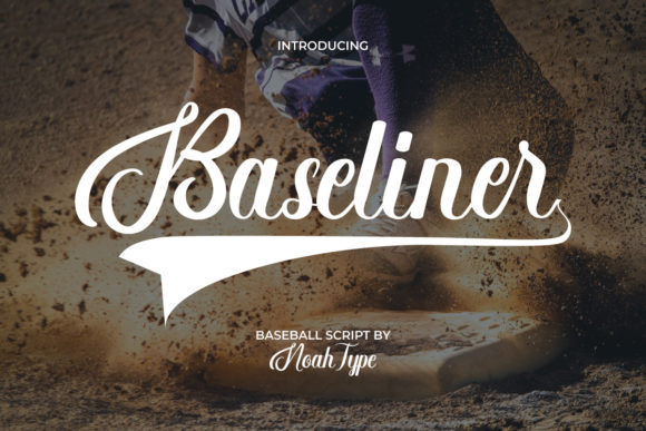 Baseliner baseball-inspired brush script fonts for logos