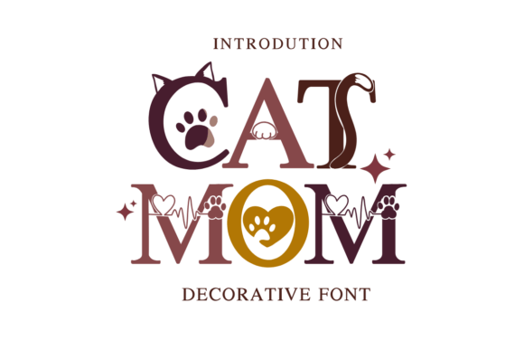 Cat Mom whimsical fonts for playful coffee and food brands