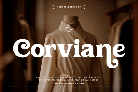 Corviane bold serif fonts for wedding invitations
