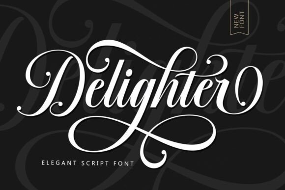 Delighter elegant script fonts for cafe names and menus