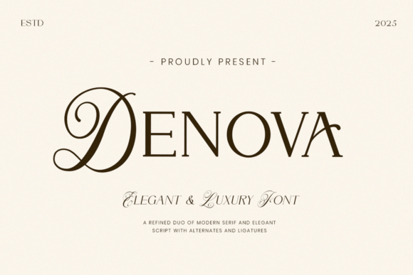 Denova serif and script duo fonts for wedding invitations