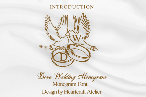 Dove Wedding Monogram - elegant wedding font preview