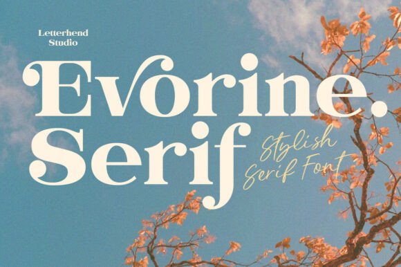 Evorine Serif minimal display serif fonts for headlines
