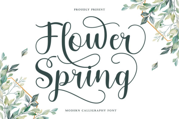 Flower Spring modern calligraphy fonts for fashion magazines
