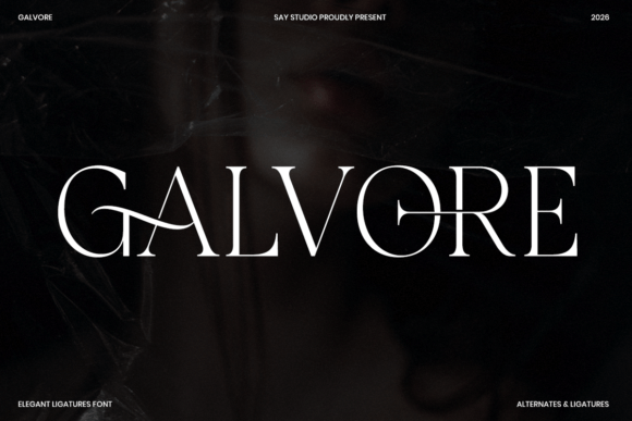 Galvore serif display fonts for luxury product packaging