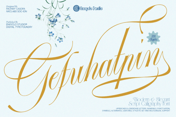Gefuhatpin luxury calligraphy fonts for beauty packaging