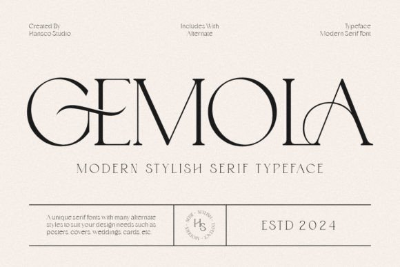 Gemola font preview