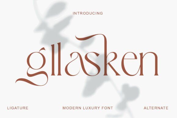 Gllasken modern luxury serif fonts for jewelry boutiques