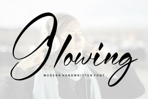 Glowing graceful script fonts for beauty brand accents