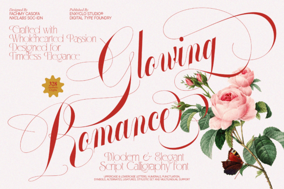 Glowing Romance elegant script fonts for beauty brands