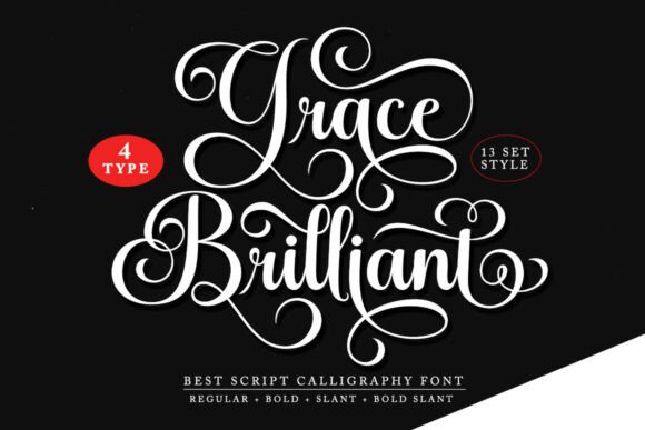 Grace Brilliant elegant script fonts for artisan packaging