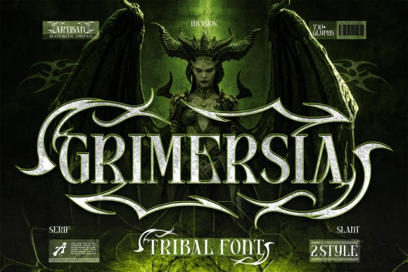 Grimersia bold dark modern serif fonts for branding