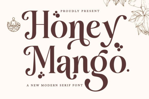 Honey Mango serif fonts for coffee and food brand logos