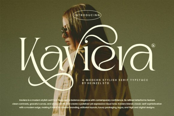Kaviera stylish serif fonts for clothing brand logos