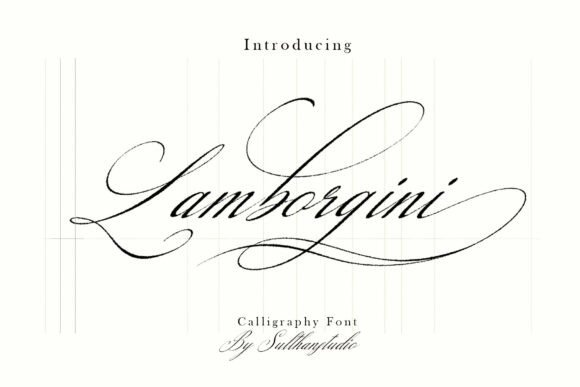 Lamborgini elegant calligraphy fonts for wedding invitations