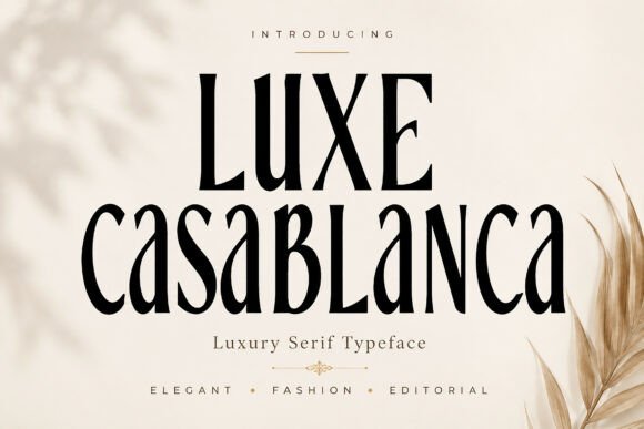 Luxe Casablanca luxury serif fonts for product packaging