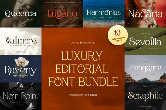 Luxury Editorial bundle serif fonts for fashion magazines