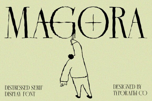 Magora distressed display serif fonts for headlines