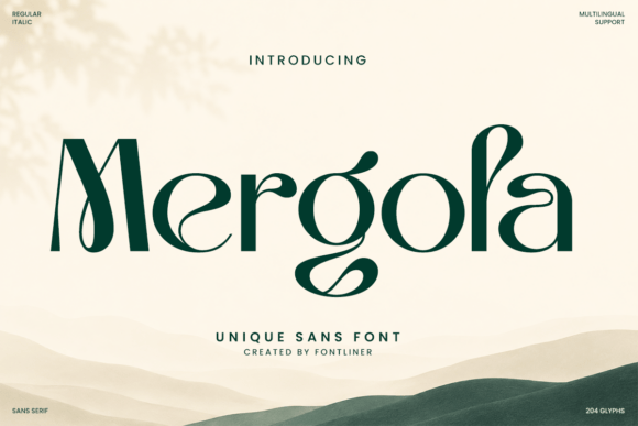 Mergola unique minimalist sans fonts for logos