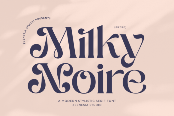 Milky Noire refined display serif fonts for headlines