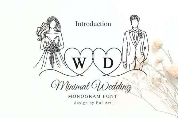 Minimal Wedding Monogram - monogram font for weddings