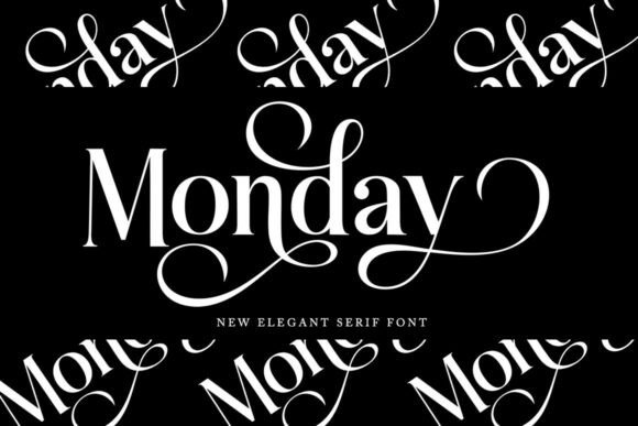 Monday elegant serif fonts for product packaging labels