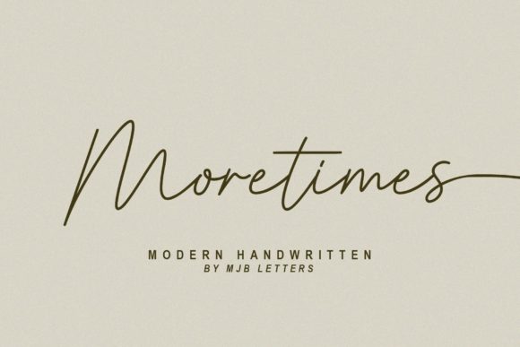 Moretimes clean handwritten fonts for branding