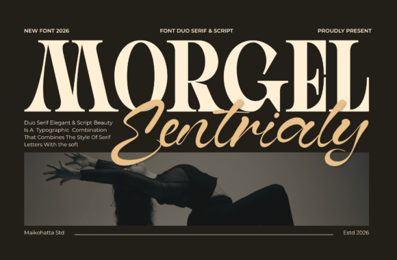 Morgel Eentrialy serif duo fonts for signature logo design