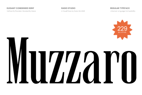 Muzzaro condensed high contrast serif fonts for instagram