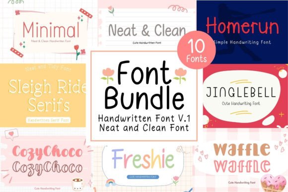 Neat and Clean handwritten bundle fonts for branding