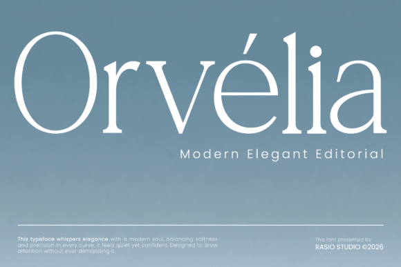 Orvelia editorial serif fonts for boutique brands