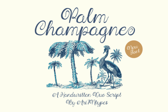 Palm Champagne signature duo script fonts for logo design