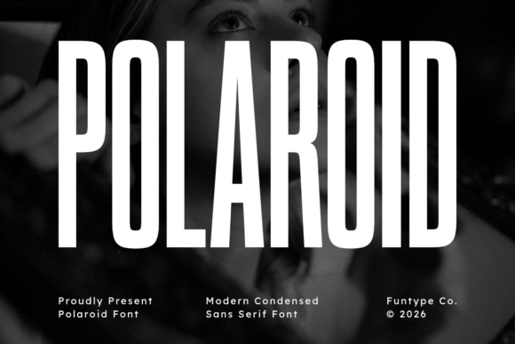 Polaroid condensed sans fonts for minimalist logos