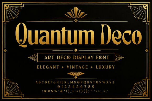 Quantum Deco Art Deco vintage display fonts for branding