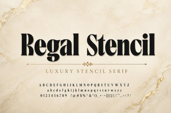 Regal Stencil luxury stencil serif fonts for headlines