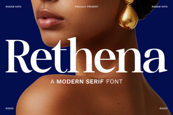 Rethena bold high contrast modern serif fonts for branding