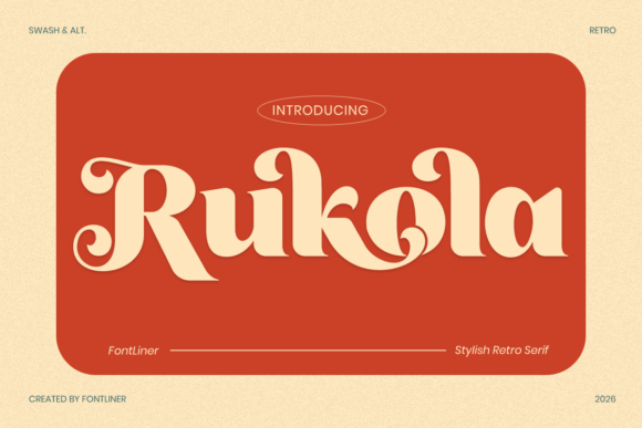 Rukola retro serif fonts for boutique branding