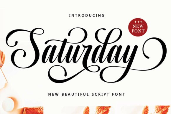 Saturday elegant script fonts for coffee and food brands