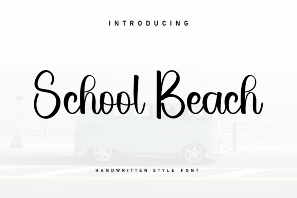 School Beach marker brush fonts for casual logos
