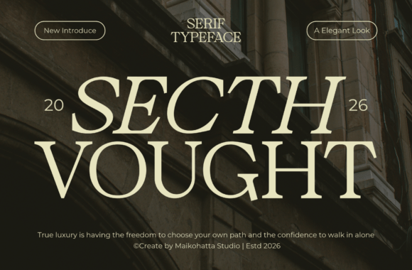 Secth Vought sophisticated serif fonts for product packaging
