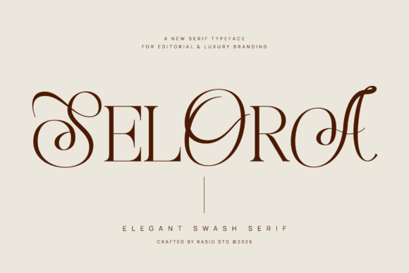 Selora editorial serif fonts for signature logo design