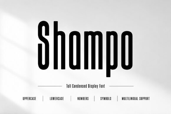 Shampo tall condensed fonts for clothing brand logos