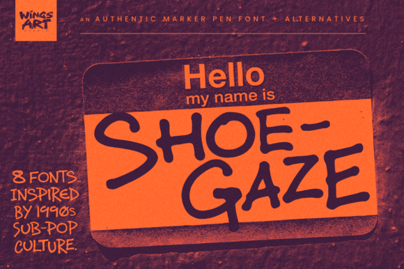 Shoegaze 90s handwritten brush fonts for logos