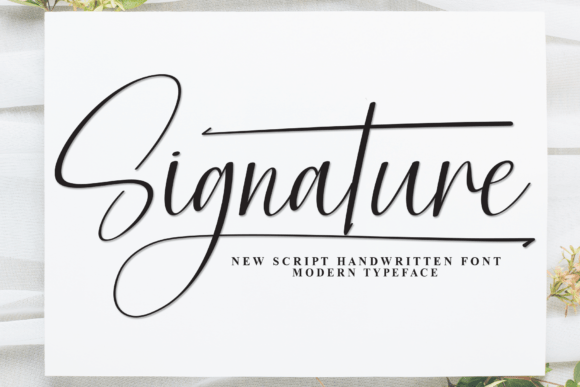 Signature minimal sleek script fonts for logo design